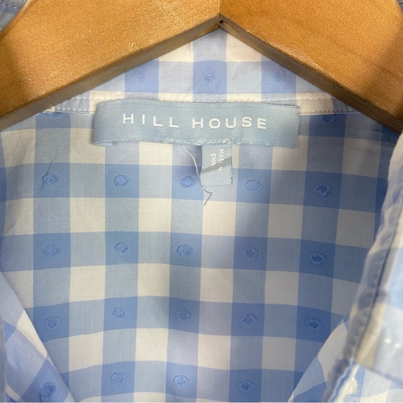 Hill House Blue Gingham Check Shirt Cotton Relaxed Fit James Button Down Classic - Picture 3 of 4